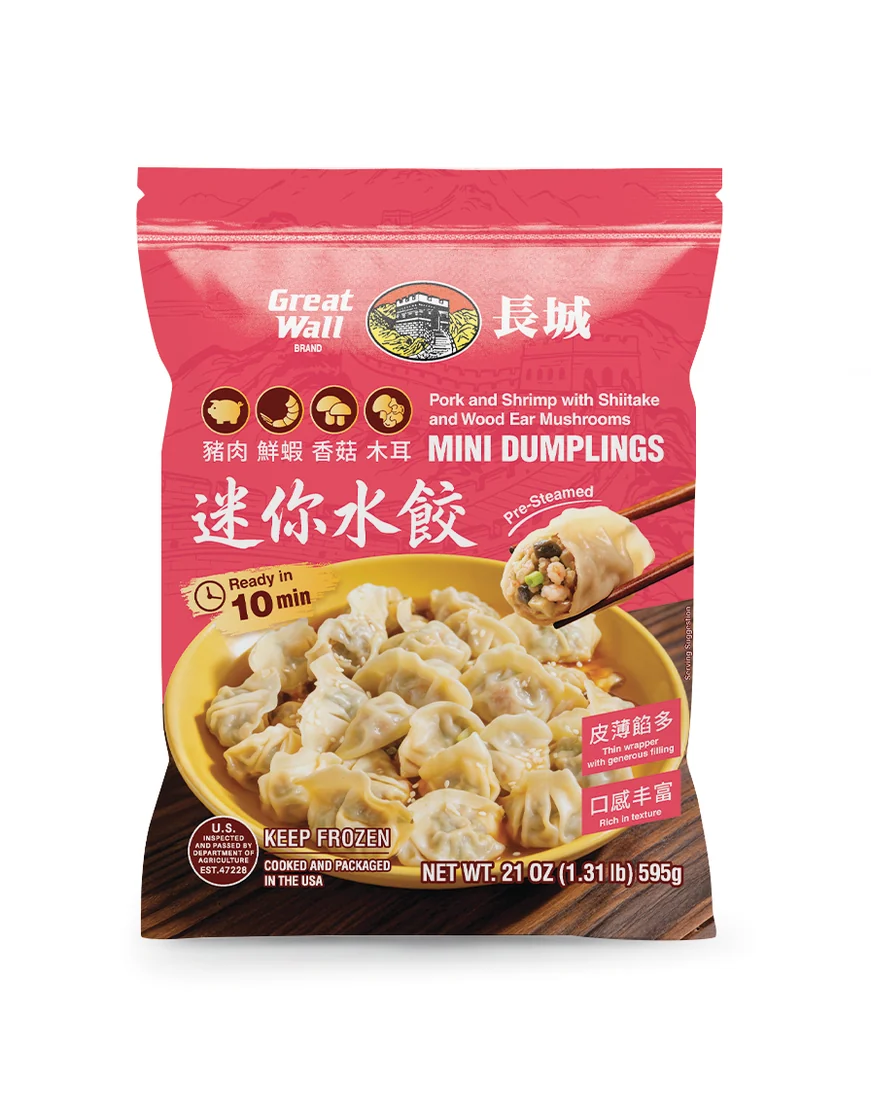 Great Wall Pork & Shrimp with Shiitake & Wood Ear Mushroom Mini Dumplings