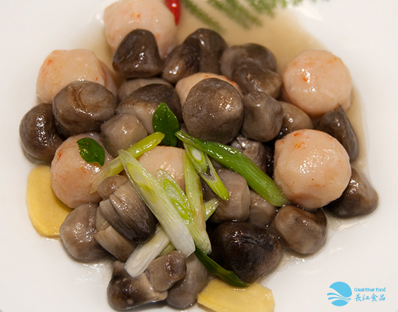 Stir Fry Mushroom Shrimp Balls
